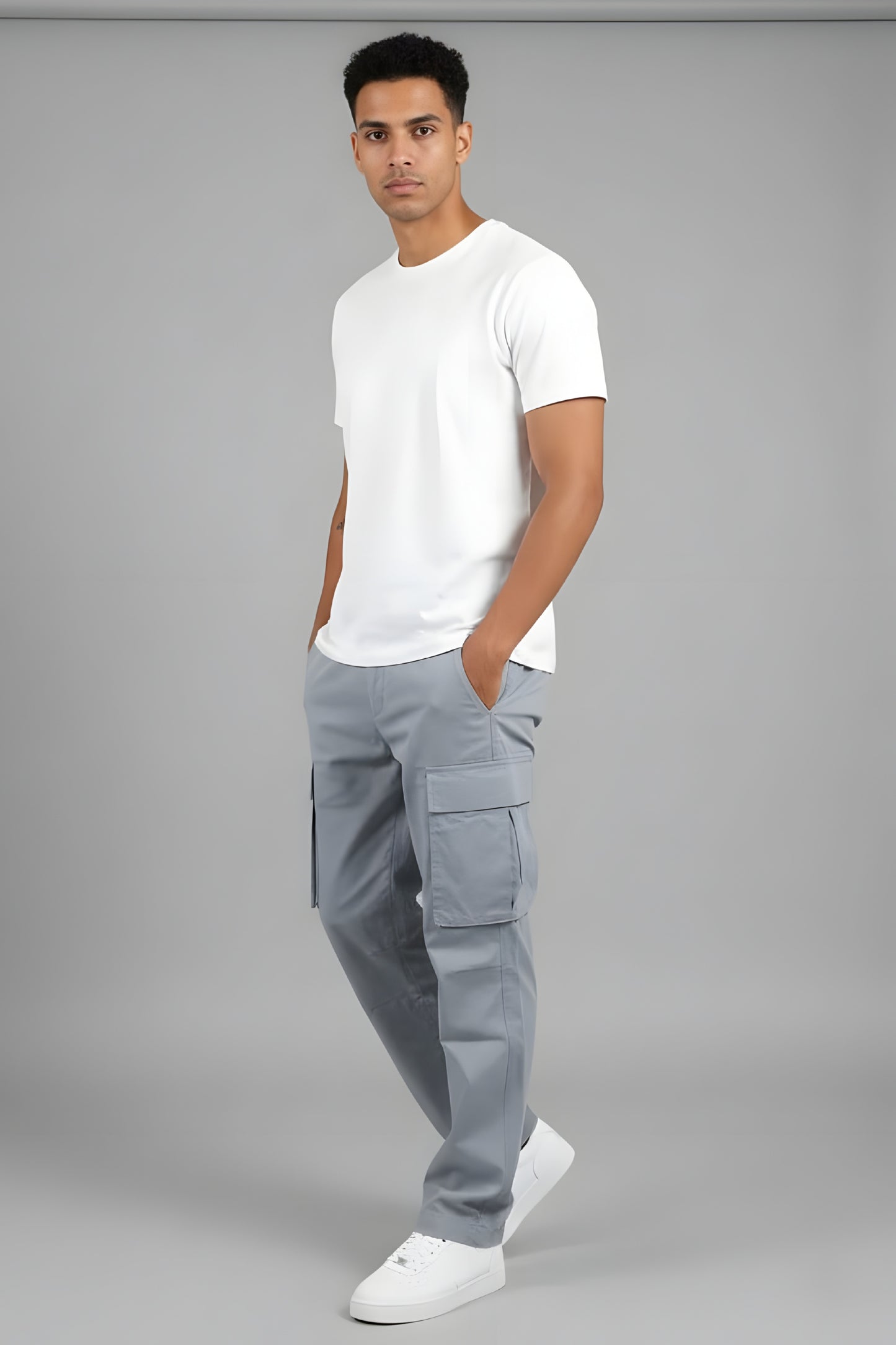 Men's Solid Cargo Pants – Premium Fabric