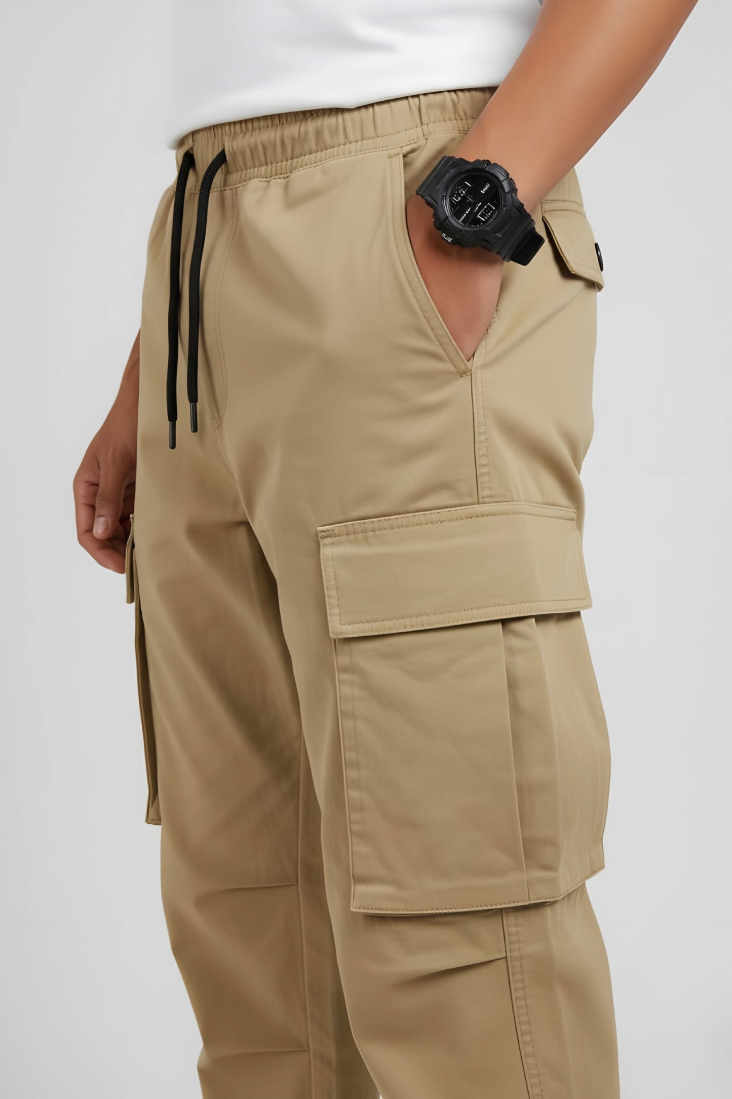 Men's Solid Cargo Pants – Premium Fabric