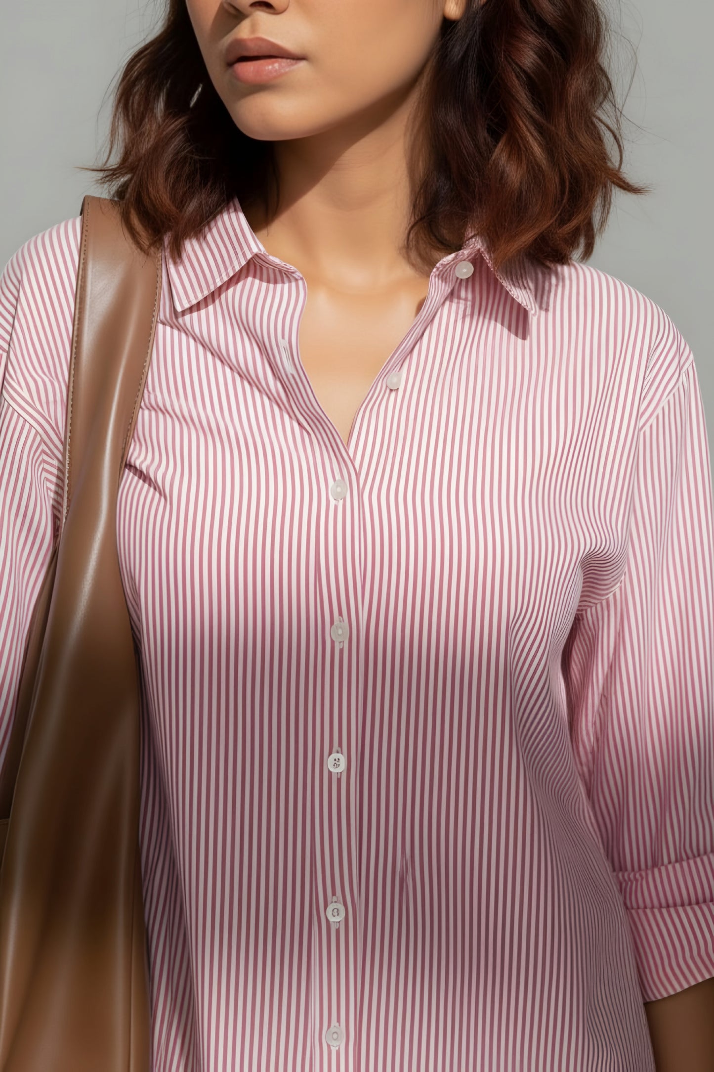 Korean Fit Blue & Pink Striped Shirts