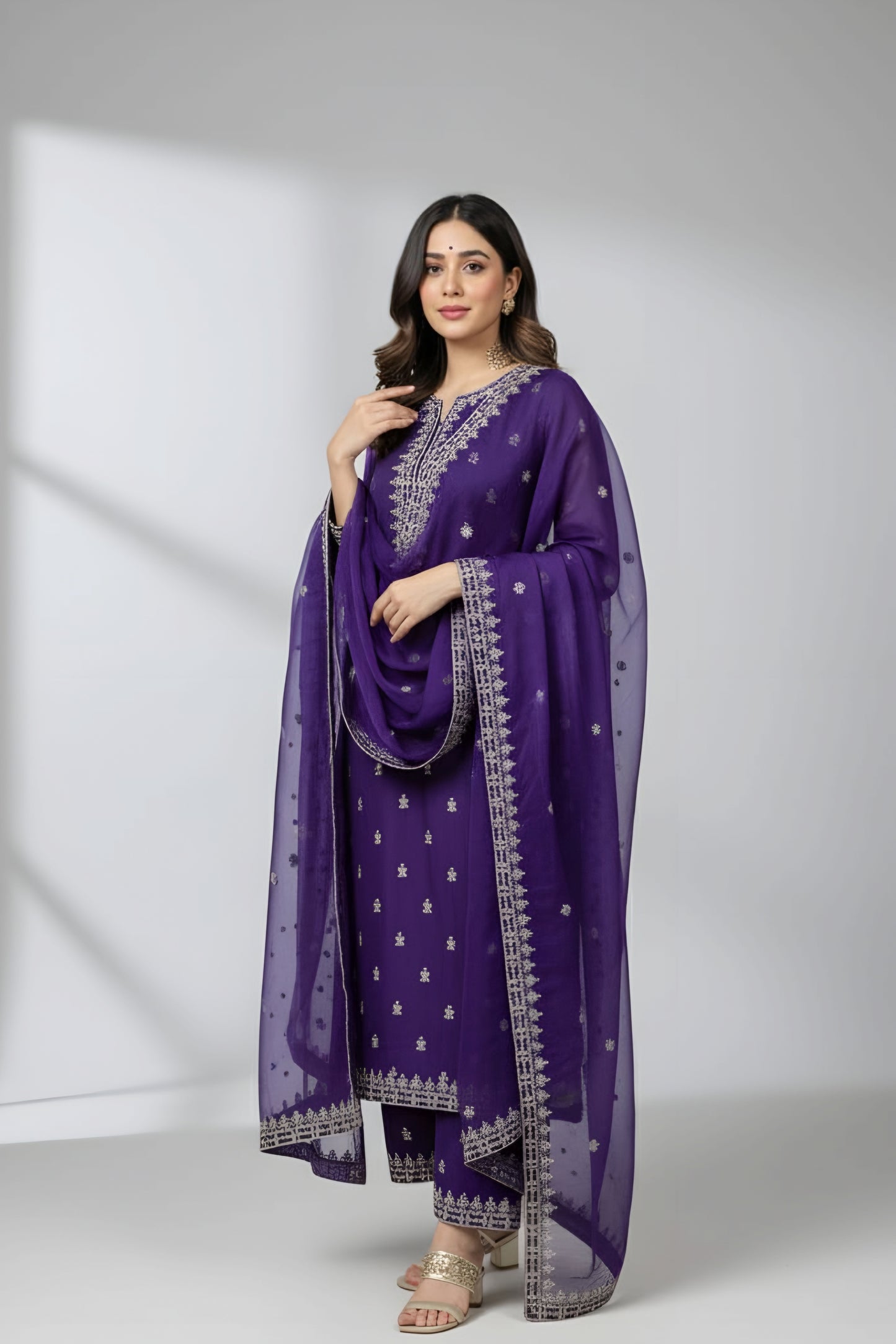 cottan jari silk kurti set