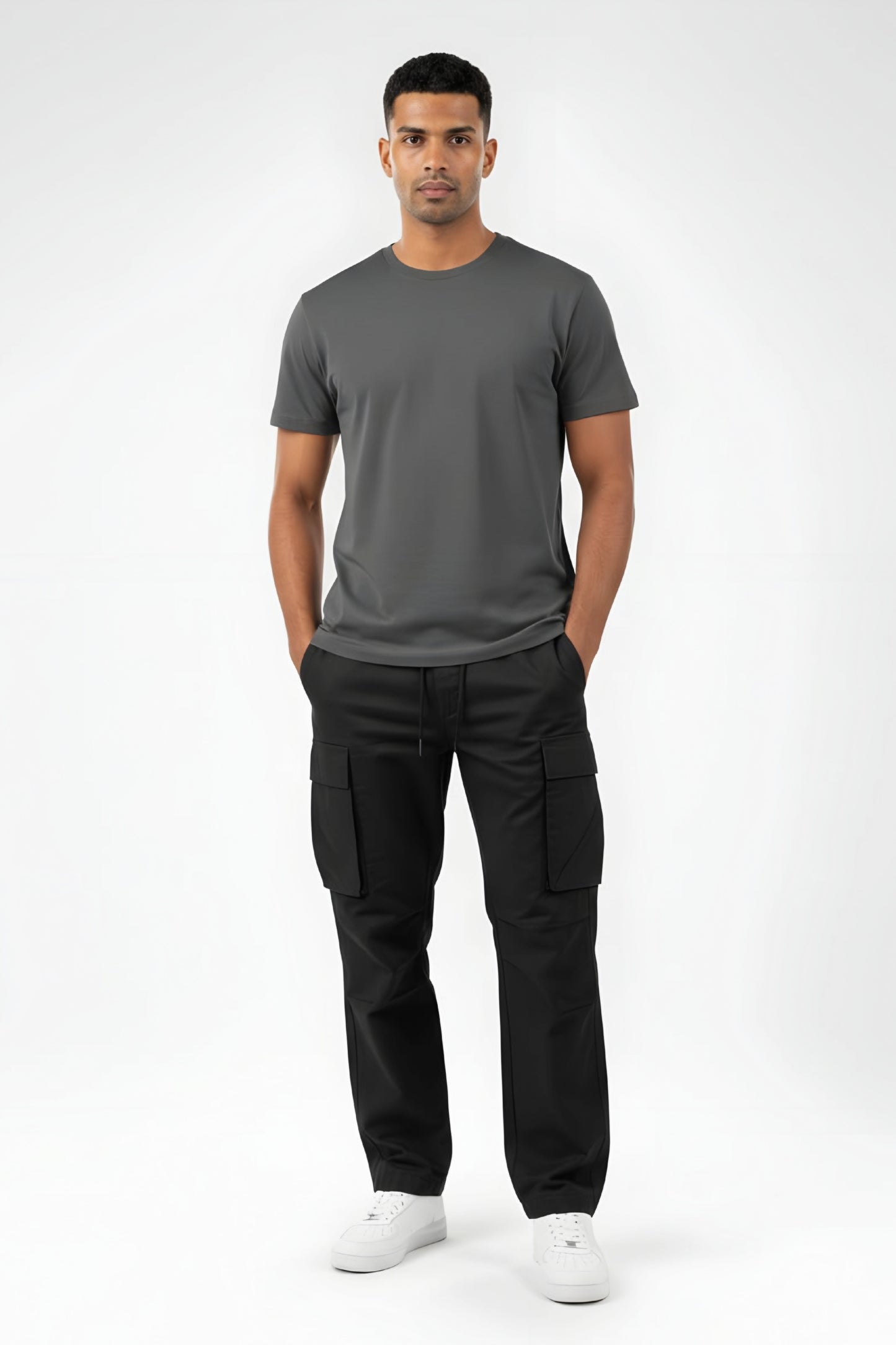Men's Solid Cargo Pants