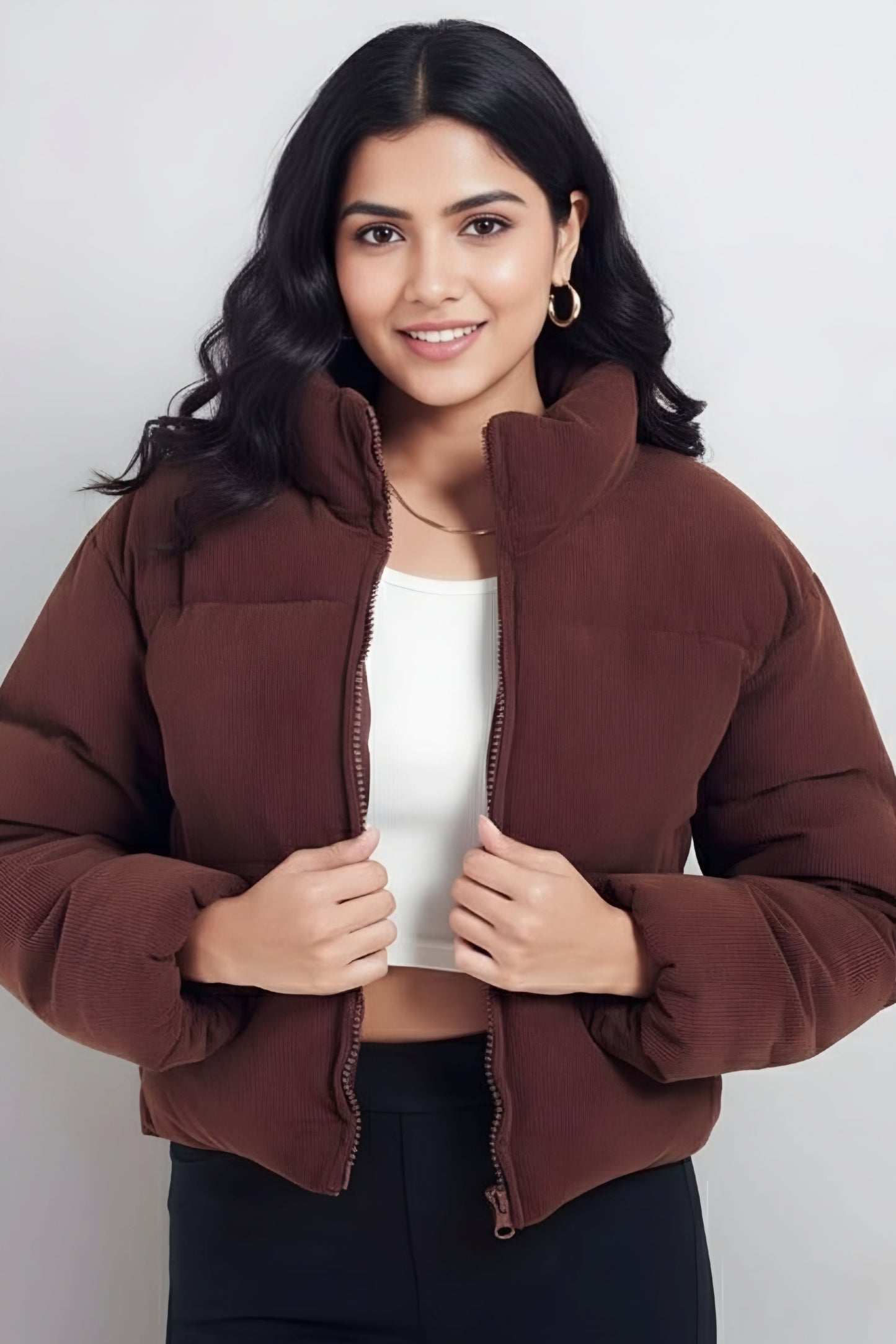 Stylish Feminine Women reddish brown cotrise Jackets