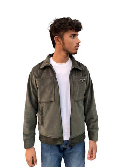 The 'Aura' Earth-Toned Check Shacket | Civoraa X Prada