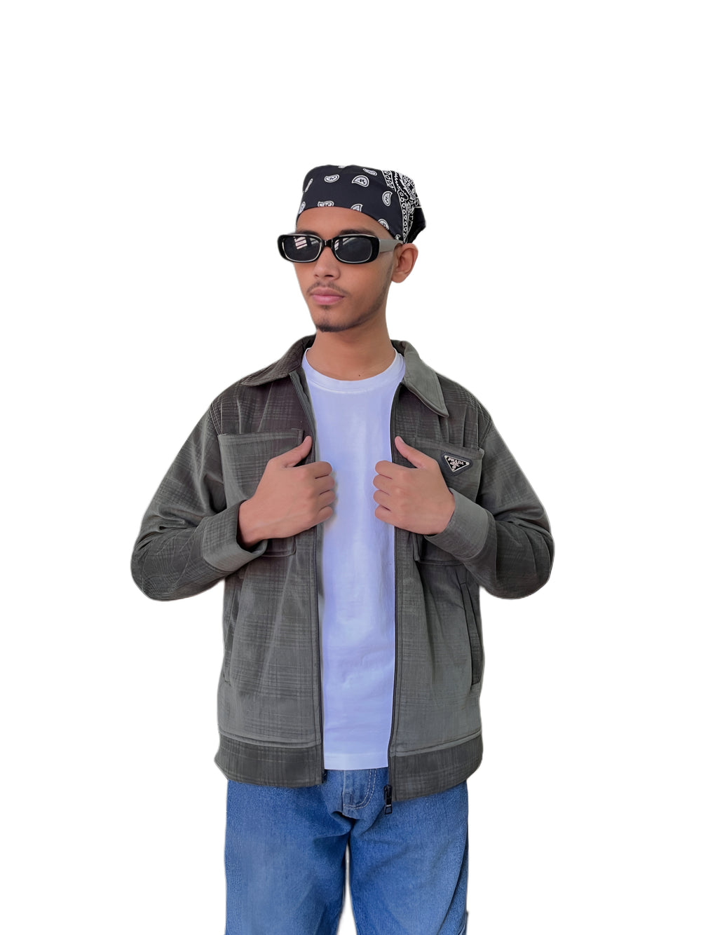 The 'Aura' Earth-Toned Check Shacket | Civoraa X Prada