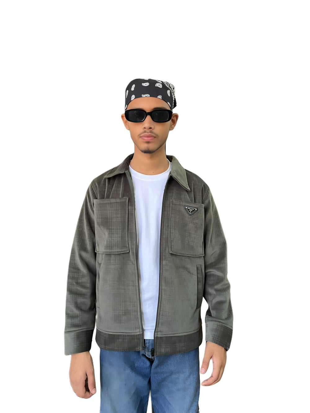 The 'Aura' Earth-Toned Check Shacket | Civoraa X Prada